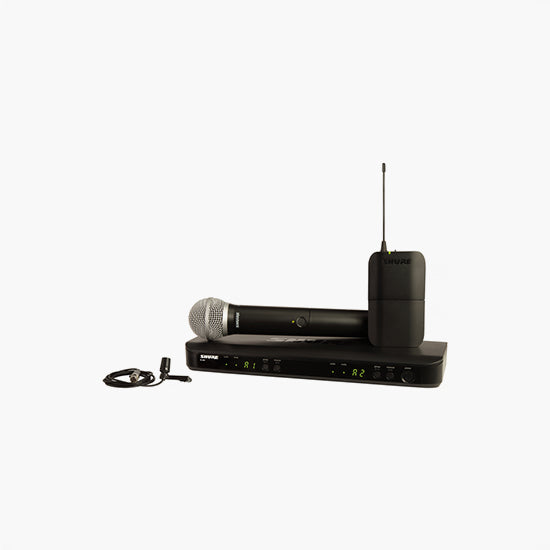 Shure BLX1288E/CVL-H8E
نظام ميكروفون لاسلكي بقناتين مع ميكروفون محمول وميكروفونات سي في ال لافالير