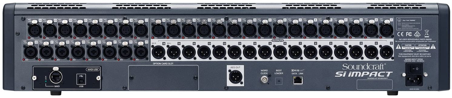 SOUNDCRAFT Si Impact وحدة تحكم صوتي 40 قناة للدمج الرقمي مع جهاز تحكم عن بعد