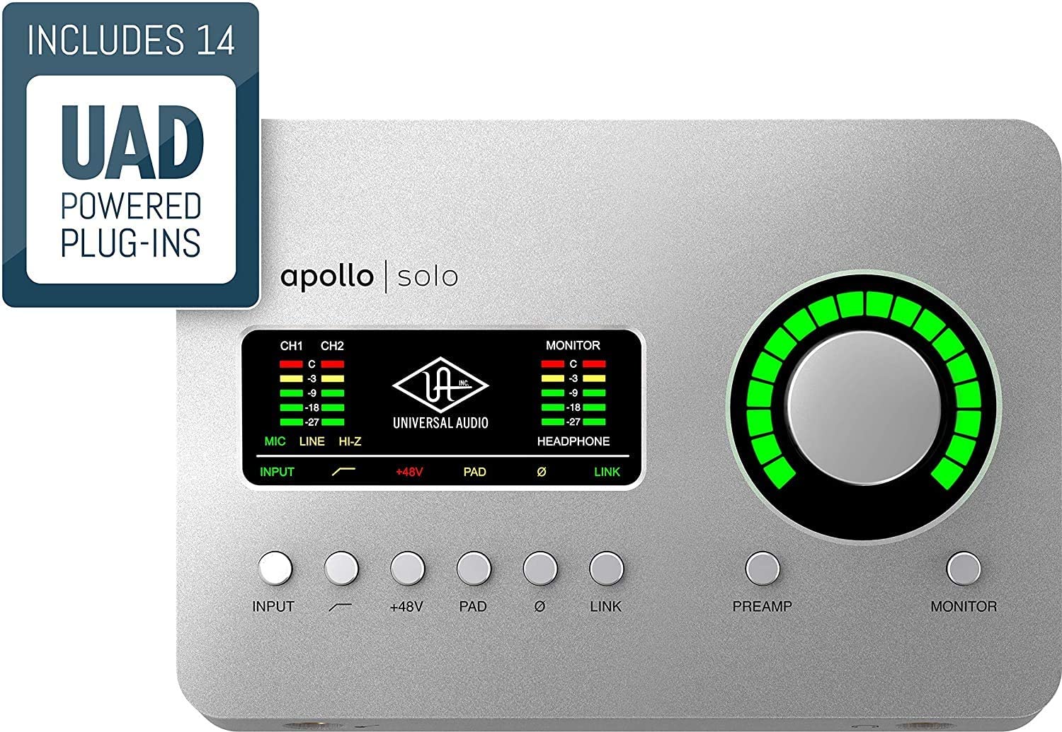UNIVERSAL AUDIO Apollo Solo Heritage Edition (Desktop/Mac/Win/TB3) واجهة صوت